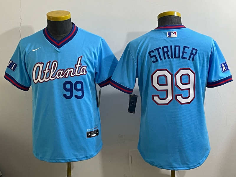 women Atlanta Braves #99 Strider blue Nike 2026 Jersey 052004->women mlb jersey->Women Jersey
